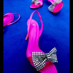 Zara slingback embellished heels